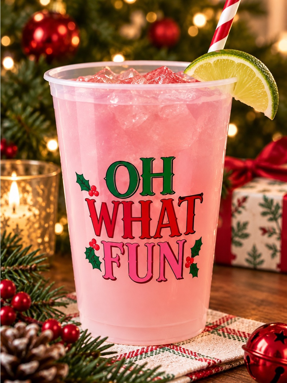 Holiday 'Oh What Fun' Reusable Party Cup